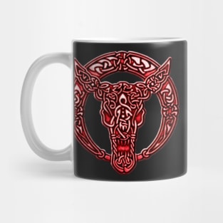 Red Celtic Bull Celtic Knots Mug